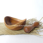 Antique Shape Teak Bowl Diameter 5.7 inches, Serving Wood Bowls