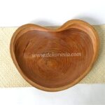Teak Wood Tray Natural Shape Diameter 12 Inches, Dinnerware Set Dishes & Trays