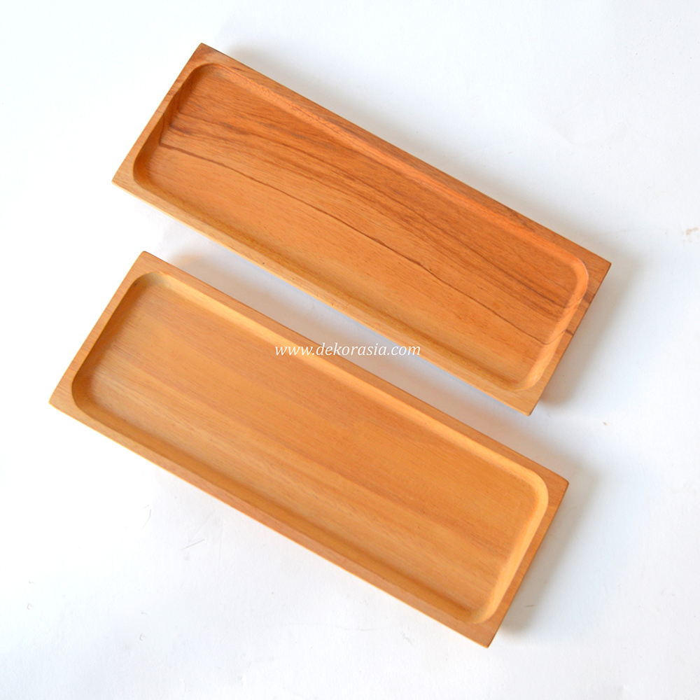 Natural Rectangular Wood Plates for Snack Plate, Dessert Plate – Eco Friendly Wood Plates