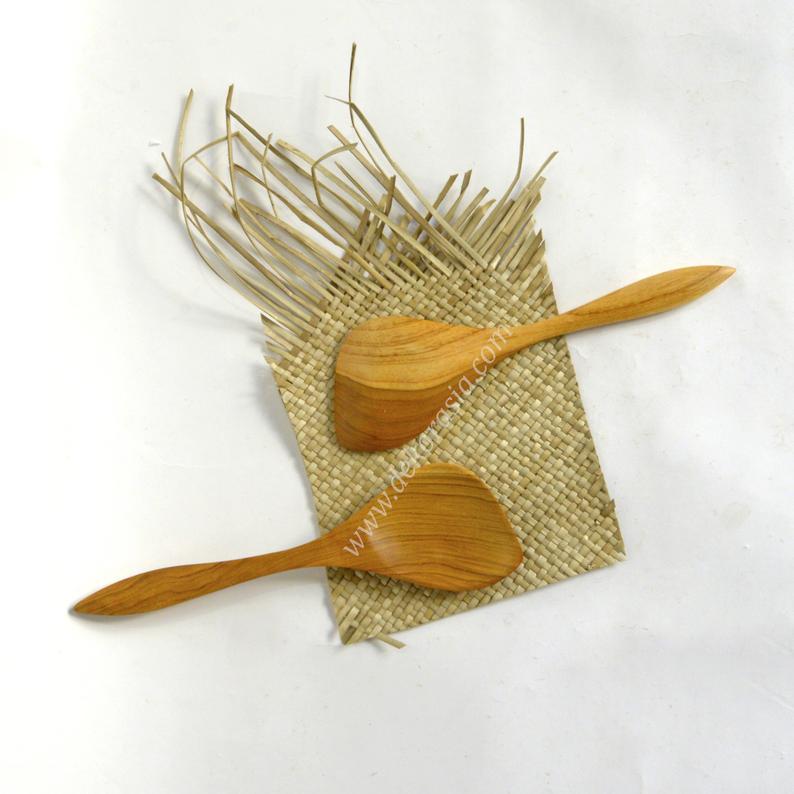 Wood Rice Ladle Kitchenware, Teak Wood Unique Style Wooden Rice Ladle Spoon