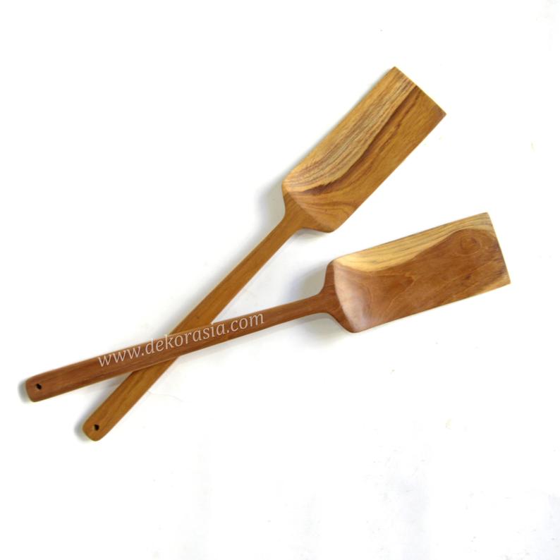Teak Wood Spatula Kitchen Utensil Rectangular Blade – Wooden Spatula Set Kitchen Utensils